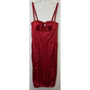 Victoria's Secret Red Satin Chemise Vintage